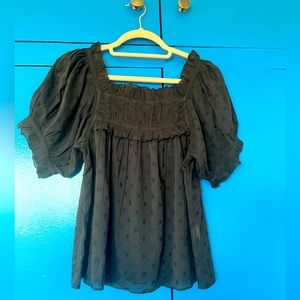 DOEN SWISS DOT RUFFLE TOP XS